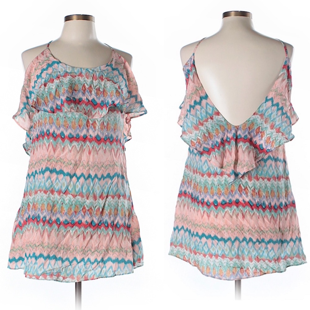 Threads 4 Thoughts Printed Low Back Mini Dress - image 1